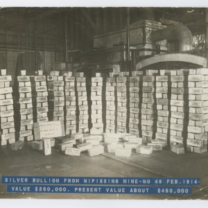 Silver bullion from Nipissing Mine, 1914